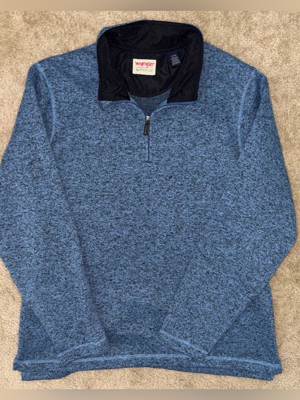 Wrangler Men’s Heathered Blue Half-Zip Pullover